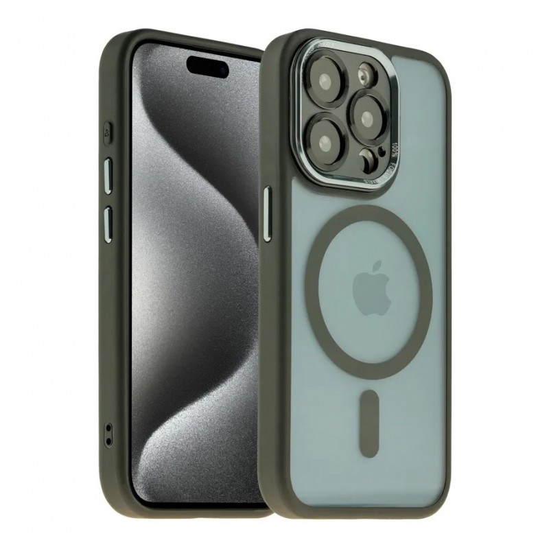 Чохол TPU+PC+Metal Calais with MagSafe для iPhone 15 Pro Dark Blue