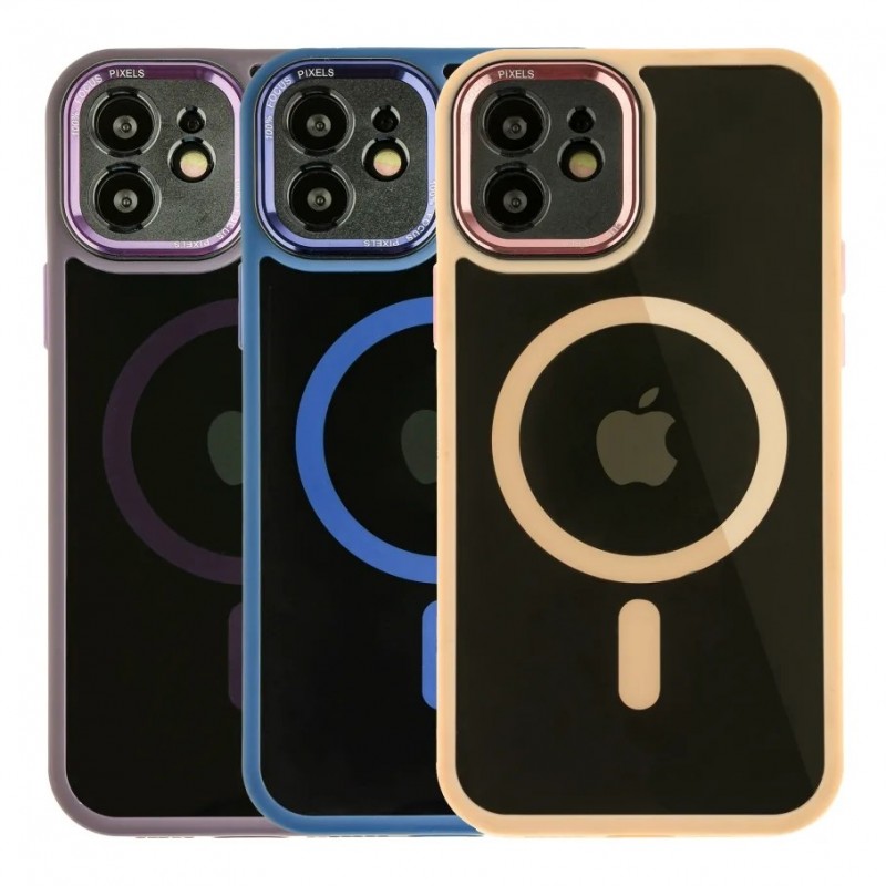 Чохол TPU+PC+Metal Calais with MagSafe для iPhone 12 Pink