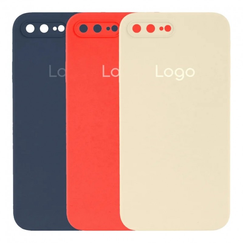 Чохол Silicone Case Square Full Camera для iPhone 7 Plus/8 Plus 37.Rose Red