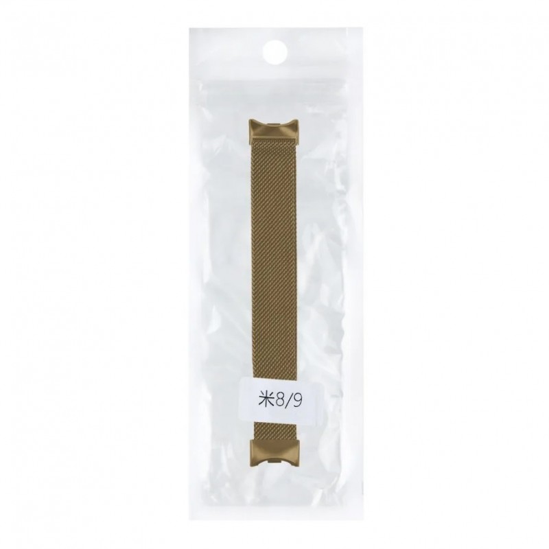 Ремінець для Xiaomi Mi Band 8/9/10 Milanese Loop Gold