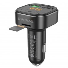 Модулятор Borofone BC43 Flash QC3.0 car BT FM transmitter Колір Чорний