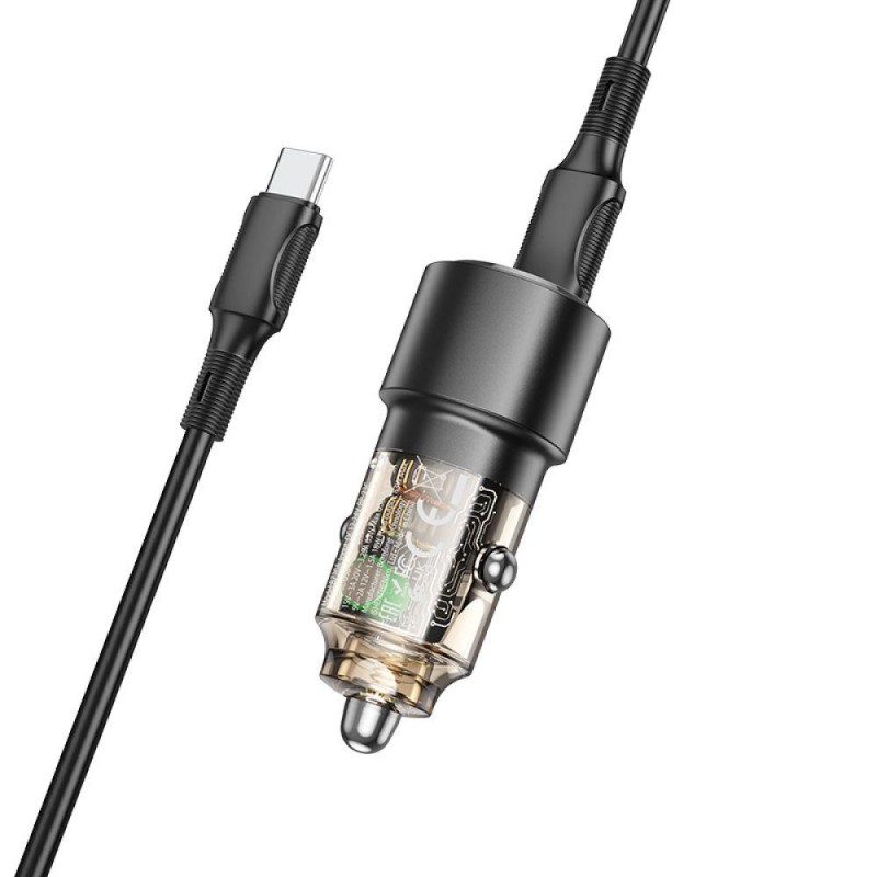 Автозарядний пристрій Borofone BZ20A Smart 83W dual port PD65W+QC18W Type-C to Type-C Колір Фіолетовий