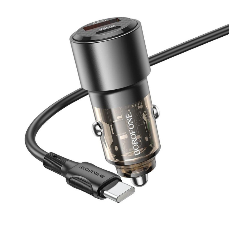 Автозарядний пристрій Borofone BZ20A Smart 83W dual port PD65W+QC18W Type-C to Type-C Колір Фіолетовий