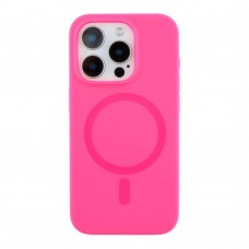 Чохол Glow Силіконовий Софтач з Магсейф для iPhone 15 Pro Колір Hot pink