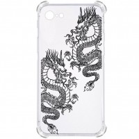 Прозорий протиударний чохол для iPhone 7/ iPhone 8 / iPhone SE 2 2020 / iPhone SE 3 2022 З принтом Дракошки