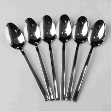 Набір столових ложок 6 штук із нержавіючої сталі сріблястий 21 см ложки столові прилади для сервірування столу нержавіюча сталь
