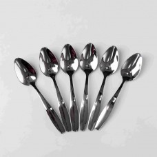 Набір чайних ложок 6 штук із нержавіючої сталі 14.5 см сріблястий ложки чайні посуд нержавійка десерт кава HP-16978-15