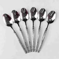 Набір столових ложок 6 штук із нержавіючої сталі 21 см ложки кухонні прилади столові сервірування посуд HP-16978-10