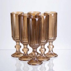 Набір келихів для шампанського 6 штук по 160 мл бурштиновий HP-19-244