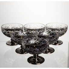 Набір креманок на ніжці 6 штук 340 мл скляні креманки для морозива жле та десертів Сірий HP-19-185