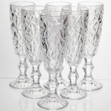 Набір келихів для шампанського 6 штук 160 мл подарункові келихи для шампанського на ніжці фужери для ігристих вин HP-19-164