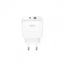 Мережевий Зарядний Пристрій XO L137 1USB-C/1USB PD/QC 20W Білий