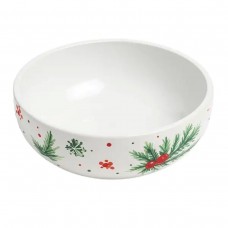 Тарілка глибока новорічна 16 см порцелянова з різдвяним декором SG-32-4