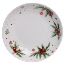 Тарілка новорічна 23 см порцелянова з різдвяним декором SG-32-2