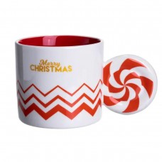 Чашка порцелянова новорічна Merry Christmas 350 (мл) Біла з червоним Yiwu FM-CS-51WR