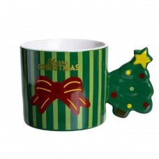 Чашка порцелянова новорічна Merry Christmas 350 (мл) Зелена Yiwu FM-CS-51GR