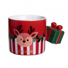 Чашка порцелянова новорічна Merry Christmas 400 (мл) Червона Yiwu FM-CS-49R