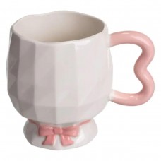 Чашка порцелянова на ніжці 400 (мл) оригінальна кружка на подарунок чашка для чаю та кави Рожевий FM-39C