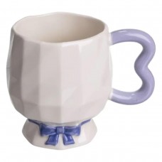 Чашка порцелянова на ніжці 400 (мл) оригінальна кружка на подарунок чашка для чаю та кави Бузковий FM-39A