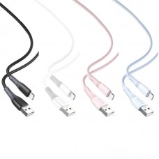 Кабель USB XO NB225 Silicone two-color Lightning Чорний
