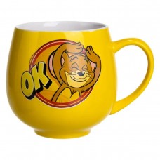 Святкова порцелянова чашка "Веселі Герої" 400 мл, Кружка дитяча із порцеляни на подарунок Жовта FM-13OK