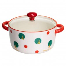 Супниця порцелянова Christmas Tree новорічна 800 (мл) з кришкою Yiwu FM-CS-9D