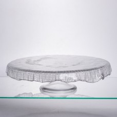 Тортівниця трансформер скляна на ножці, менажниця трансформер прозора скляна 64486-53