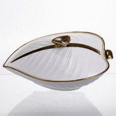 Супниця 800 (мл) каструля 26×18×14 (см) з кришкою Білий з золотом XL-4074AG