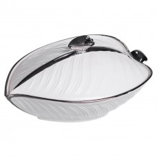 Супниця 800 (мл) порцелянова 26×18×14 (см) з кришкою Білий з сріблом XL-4074AS