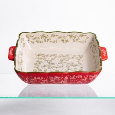 Форма для запікання Vintage 28×24×6 (см) квадратна форма для випікання в духовці з ручками Червона HM04-15