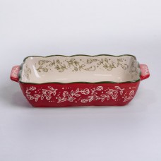 Форма для випікання Vintage 23×14×5 (см) прямокутна форма для випікання в духовці з ручками Червона HM05-09