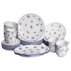 Столовий набір посуду тарілок і чашок 32 предмети на 6 персон Retro Floral порцеляновий, обідній столовий сервіз тарілок YY78-9A