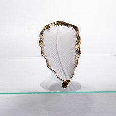 Порцелянове блюдо для сервірування столу 37×13×2.5 (см) блюдо для подавання закусок Білий із золотом CJY-145