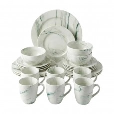 Столовий набір посуду тарілок і чашок 24 предметів на 6 персон Marmor порцеляновий MD-24-2G