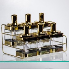 Набір банок для сипучих продуктів із ложкою 6 шт, золото HP-1337