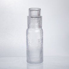 Глечик 700 мл зі склянкою 1 (шт) графин для компоту соку води лимонаду глечик для напоїв Прозорий HP-19-L4