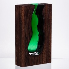 Скляна прозора ваза прямокутна, декоративна ваза для дому стильна для квітів HP-32-1