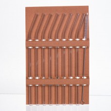 Набір скляних соломинок із щіточкою, багаторазові трубочки для коктейлів напоїв (8+1) 64486-83