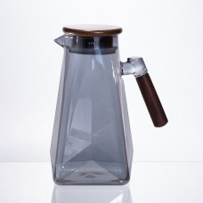 Глечик для напоїв скляний 1.8 л з бамбуковою кришкою 64486-73
