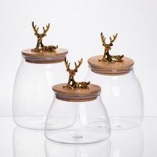 Набір банок для зберігання 3 штуки з бамбуковими кришками 0.5/08/1 л 64486-55