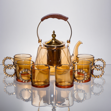 Набір для заварювання чаю зі скляним чайником та 6 чашок 64486-39