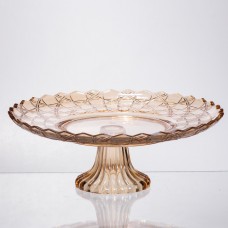 Фруктовниця скляна на ніжці Ø29 (см) кругла ваза цукерниця для фруктів Коричневий 64486-20