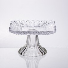 Тортівниця скляна квадратна на ніжці, 16×16 см 64486-17