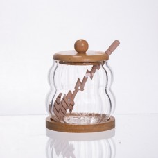 Медовниця скляна з кришкою і ложкою 320 (мл) 64486-10