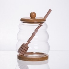 Медовниця скляна з кришкою і ложкою 350 (мл) 64486-7