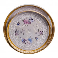 Набір круглих підносів для подачі їжі 2 (шт) Ø32.5 / 37 (см) гарні декоративні таці для кухні HP-HK-18