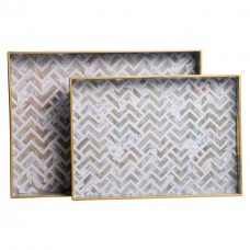 Набір прямокутних підносів для подачі їжі 2 (шт) 40×30×4 (см) HP-HK-16