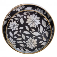 Набір круглих підносів для подачі їжі 2 (шт) Ø32.5 / 37 (см) гарні декоративні таці для кухні HP-HK-15