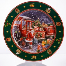 Набір новорічних тарілок з порцеляни Santa 6 (шт) Ø26.5 см HP-SDHK-6