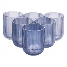 Набір склянок 6 шт скляні склянки 250 (мл) для соку, лимонаду, коктейлів склянки для напоїв Блакитний HP7112BL